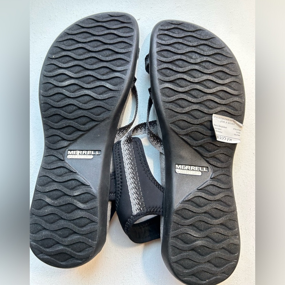 Merrill women’s District Muir Lattice black/charcoal strap sandal buckle size 10 - Picture 9 of 9